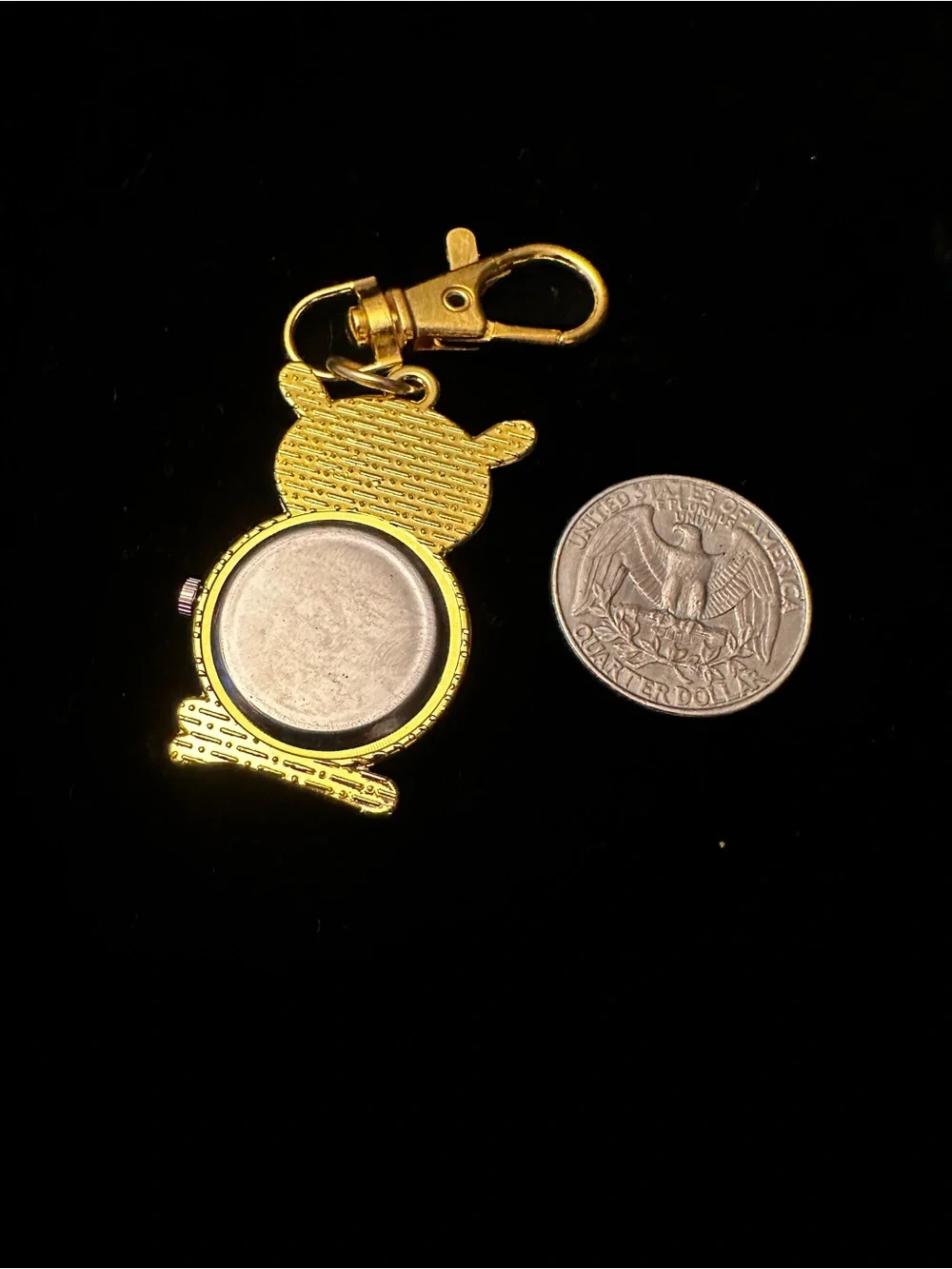 vintage-style quartz pocket watch designed to resemble an owl AS IS UNTESTED